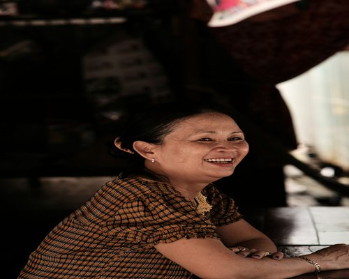 Portrait of a smiling Thai woman aged 45